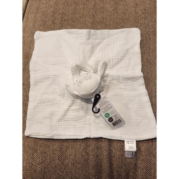 Carters Child of Mine Small White Cotton Muslin Lamb Blanket Lovey NEW 2023 - Picture 3 of 3
